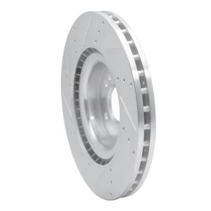 Mercedes-Benz GLE400 Brake Rotor (1) - Front Right - R1 Concepts - Drilled & Slotted - Silver - `12-`19